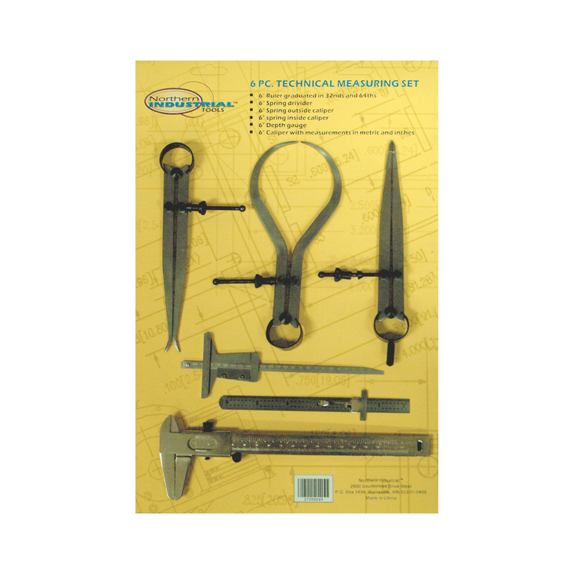 Northern Industrial Technical Measuring Kit — 6 Pcs.
